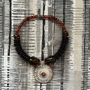 Necklace metal “silver SUN pendant”,